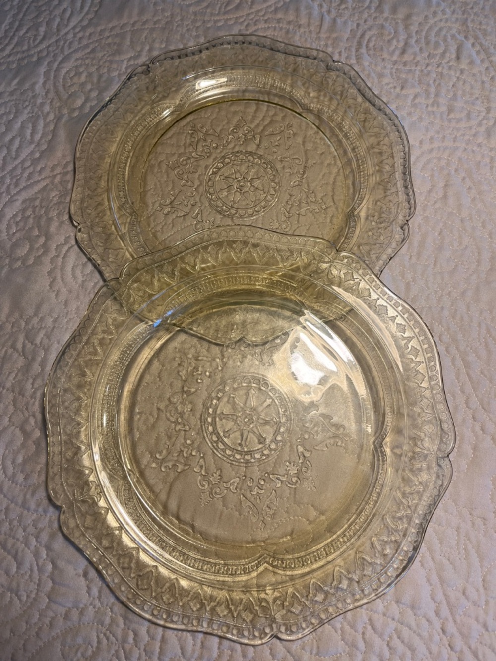 VTG Federal Glass Patrician Spoke Golden Amber Dinner Plates Depression Glass 2